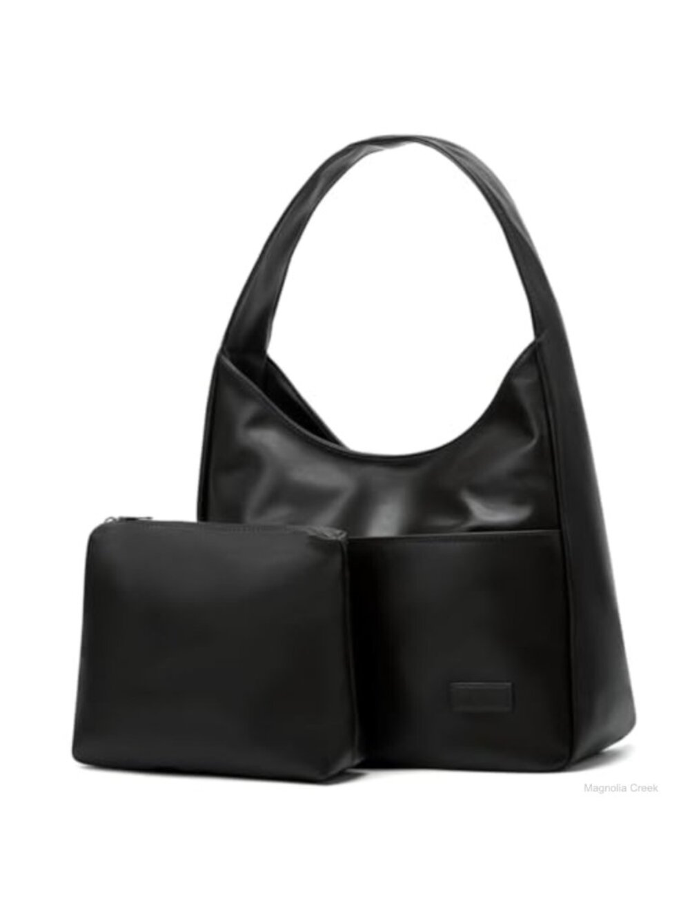 Vegan Leather Quilted Tote Bag Large Soft Shoulder Bag 2pc Set